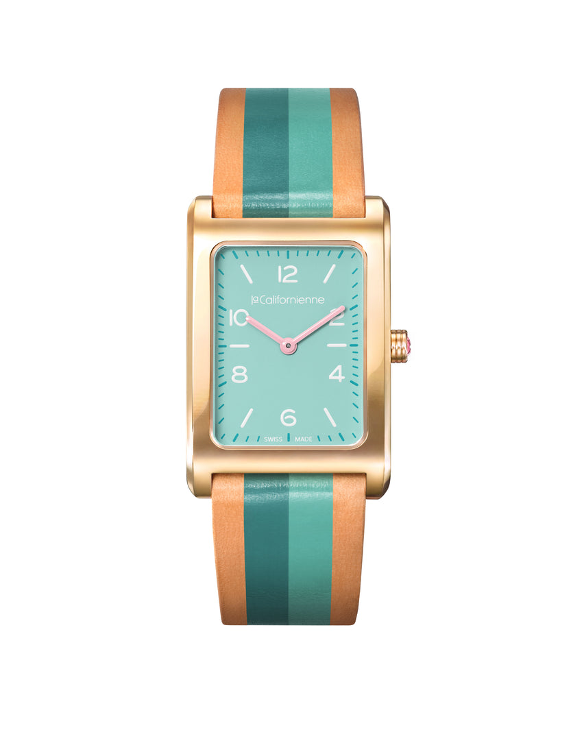 Daybreak — DB-04 Amazonite in Yellow Gold Plated — Light Aqua Blanc Flamingo / Amazonite (Copy)