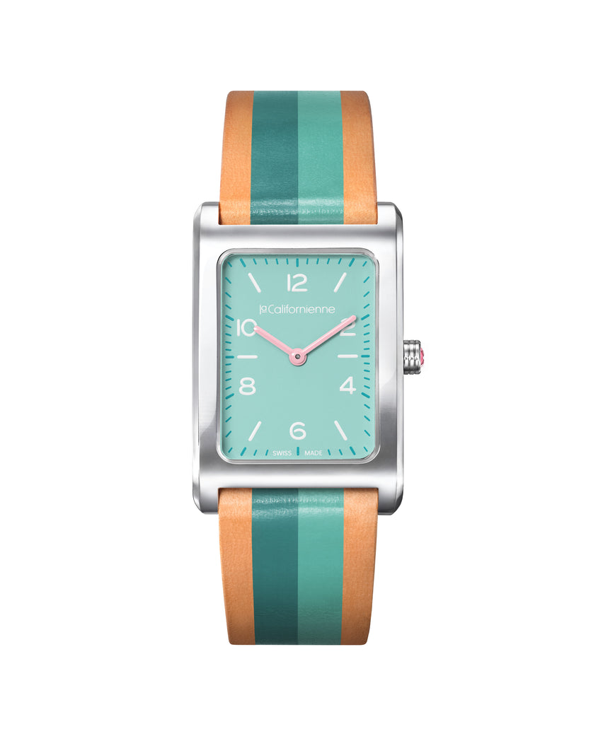 Daybreak — DB-04 Amazonite in Steel — Light Aqua Blanc Flamingo / Amazonite